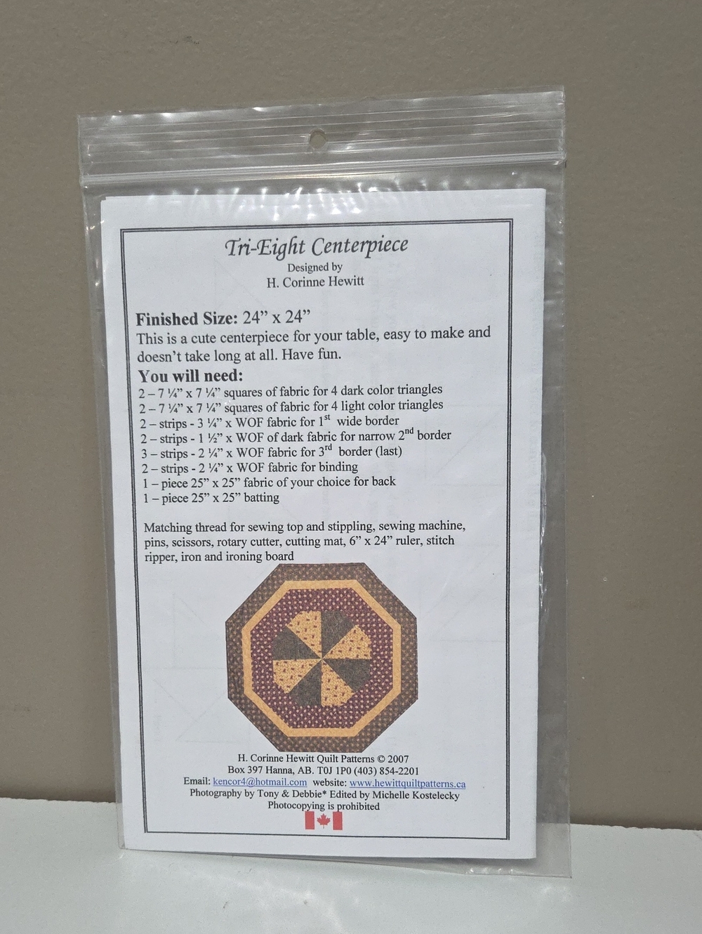 Tri-Eight Centerpiece Quilt Pattern - Picture 2 of 2